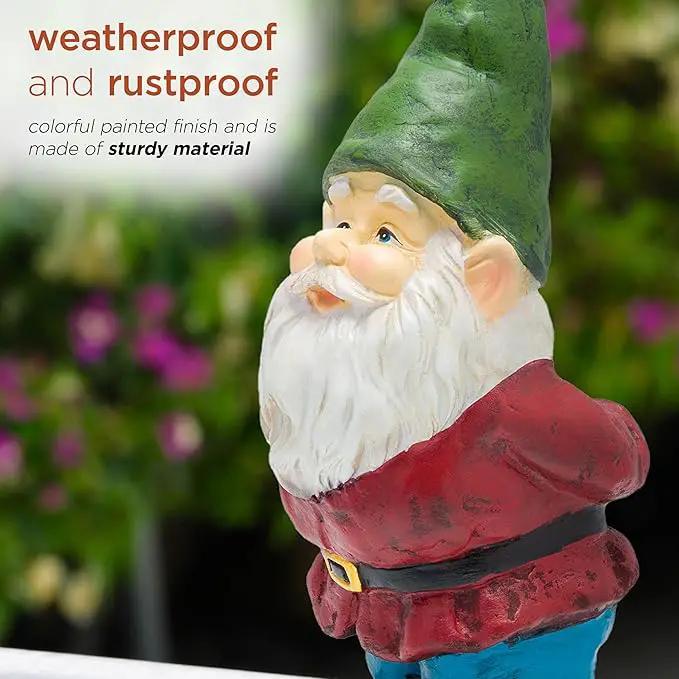 Alpine Corporation 11" Tall Classic Outdoor Garden Gnome Yard Statue Decoration by GreenHaven Gardens