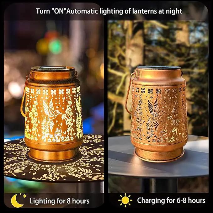 Outdoor Solar Waterproof Lantern Hummingbird Element Chandelier for Women mom Grandma Birthday Gift Memorial Gift Suitable for Balcony, Porch, Courtyard, Garden Decoration (Hummingbird) by GreenHaven Gardens