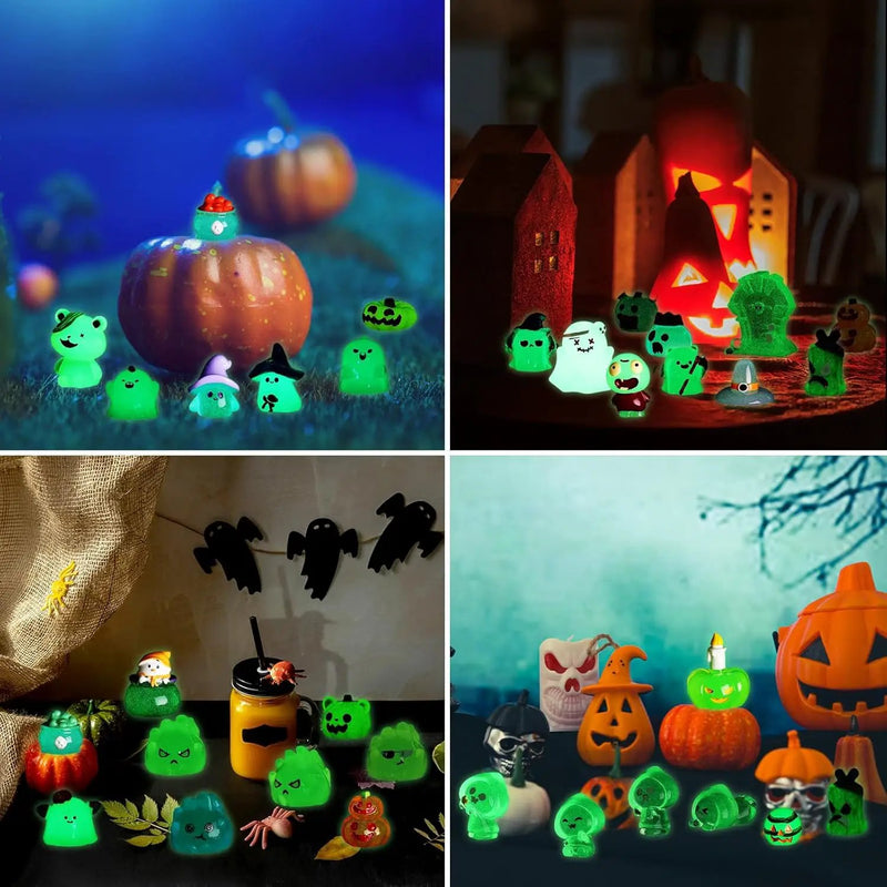 58 Pcs Halloween Luminous Mini Toys Glow in Dark Tiny Resin Figures Set Fairy House Diorama Accessories Ornament for Garden Dollhouse Craft DIY (Pumpkin) by GreenHaven Gardens