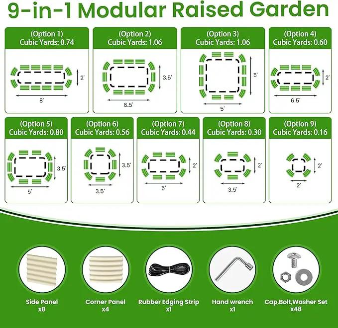 8 X 2 X 1.4Ft Raised Garden Beds Kits, Galvanized Raised Garden Beds Outdoor Planter Box for Vegetables, Gardening, Flowers, Fruits etc(Ivory) by GreenHaven Gardens