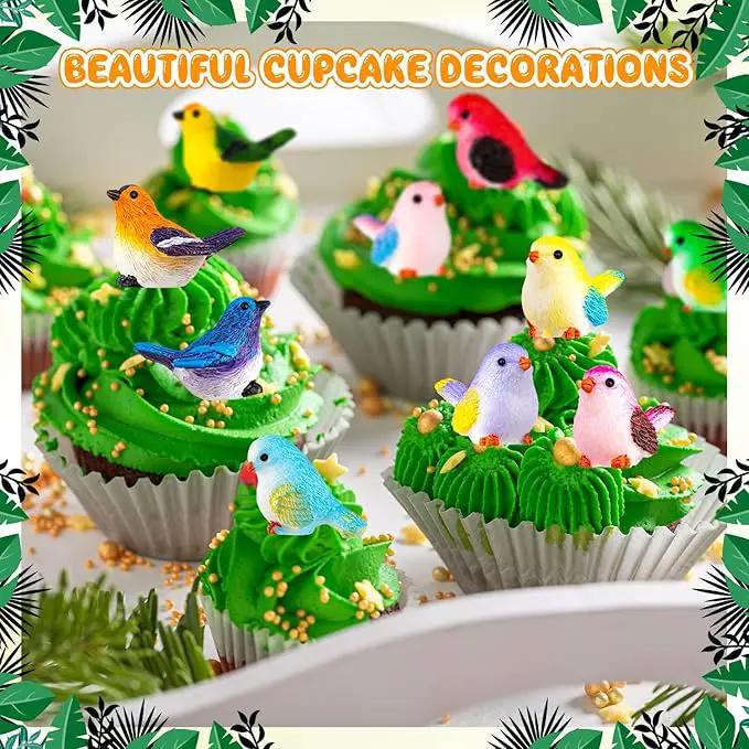 72PCS Miniature Cute Bird Decorative Figurines - Dollhouse Accessories, Mini Resin Birds Toy for Garden Crafts, Micro Landscape Home Meetings Decoration, Cake Topper (11 Styles) by GreenHaven Gardens