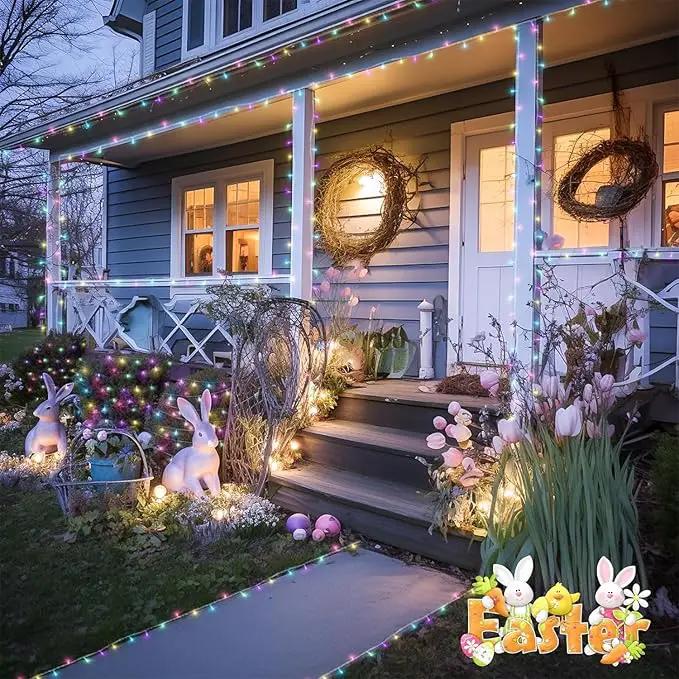 JMEXSUSS 200 LED Easter Lights Outdoor Indoor for Decorations, 66 Ft Connectable Pastel Easter Lights String Clear Wire Plug in for Bedroom Tree Room Party Spring Decor by GreenHaven Gardens