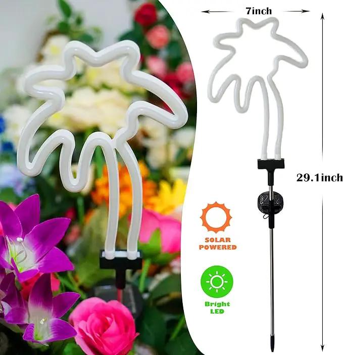 SunKite Solar Garden Lights - Coconut Solar Decorative Stake Lights Outdoor Waterproof Solar Neon Lights for Garden,Yard, Lawn, Pathway,Patio,Backyard,Pool,Hawaii Decor(2 Pack) by GreenHaven Gardens