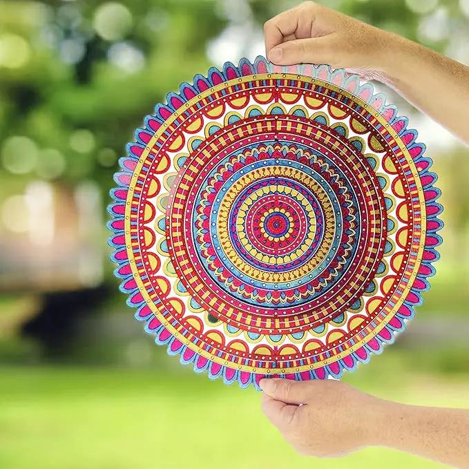 VP Home Sunrise Mandala Kinetic Wind Spinner for Yard and Garden Wind Spinner Outdoor Metal Large Hanging Mandala Decor 3D Garden Art Wind Sculpture Spinners by GreenHaven Gardens