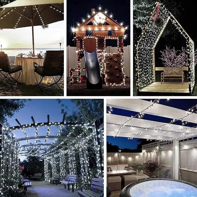 2-Pack 66FT 200 LED Extendable White Christmas String Lights (Green Wire), Christmas Tree Lights with 8 Modes, Indoor Outdoor Plug in Fairy String Lights for Xmas Decor Party Garden (Cool White) by GreenHaven Gardens