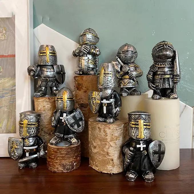 nezababy 8 PCS Knight Garden Gnomes Decorations Funny Medieval War Sculpture Army Guard Statue Outdoor Yard Lawn Decor Resin (8 Pcs Set) by GreenHaven Gardens