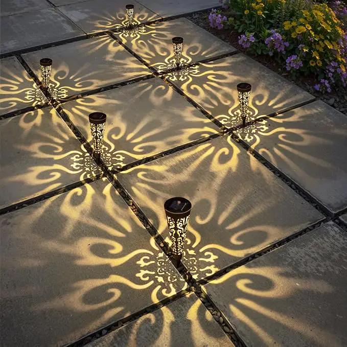 Go2garden 6Pcs Solar Lights Outdoor Garden Decor Gifts for Women Mom,Yard Decorations, Conical Garden Stakes for Patio, Lawn, Pathway, Landscape Lights Mothers' Day Birthday Gifts for Men(Black) by GreenHaven Gardens