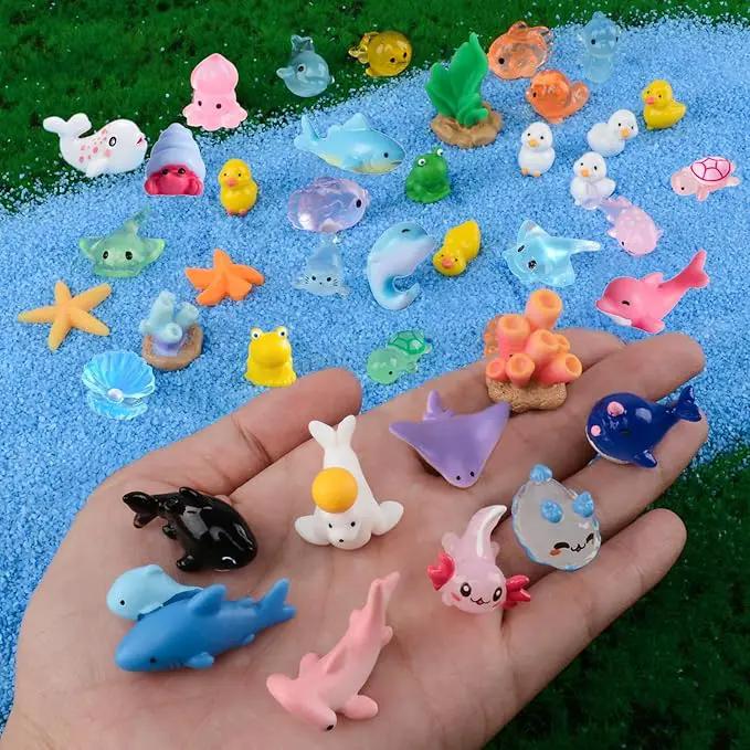 45 Pcs Mini Ocean Resin Animals Marine Miniature Animals Figurines Tiny Sea Animals Small Plastic Animals Micro Aquarium Ornaments Décor for DIY Fish Tank Fairy Garden Dollhouse Accessories by GreenHaven Gardens