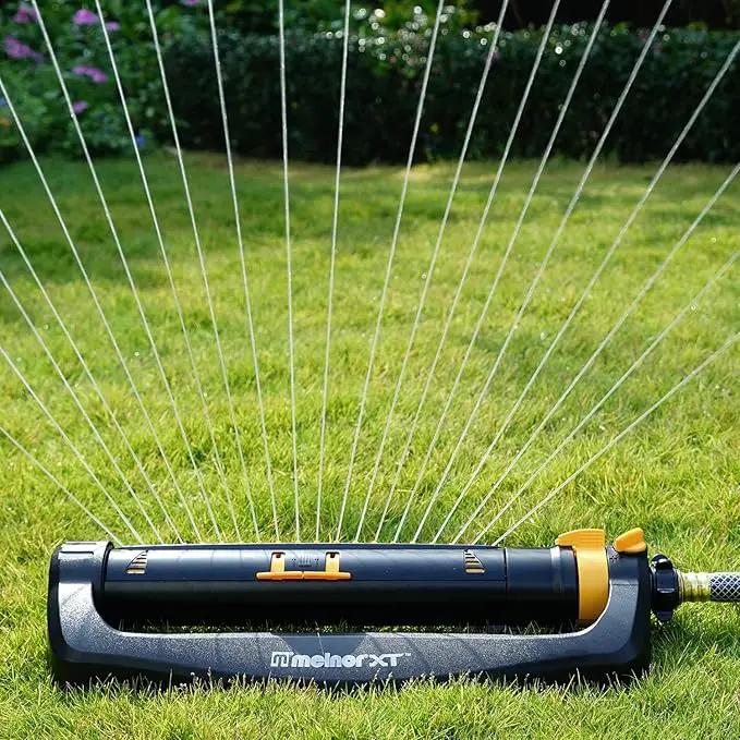 Melnor 65167AMZ XT Turbo Oscillating Sprinkler, 4,500 sq. ft., Quick Connect Bundle, 3-Way Adjustable, Black, Yellow by GreenHaven Gardens