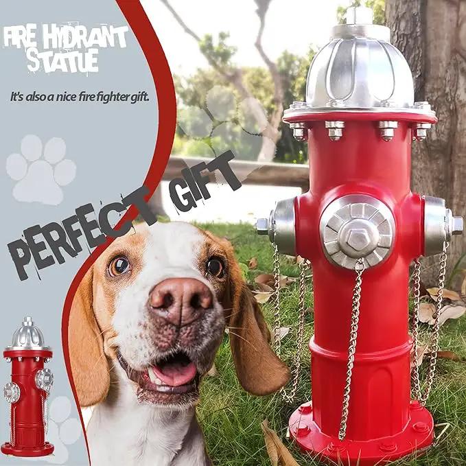 Dog Fire Hydrant Pee Post, Dog Pee Post Training Statue, Resin Fire Hydrant Statue for Dogs to Peed on, Backyard Lawn Decor, Firefighter Gifts for Men (17.5 inch) by GreenHaven Gardens