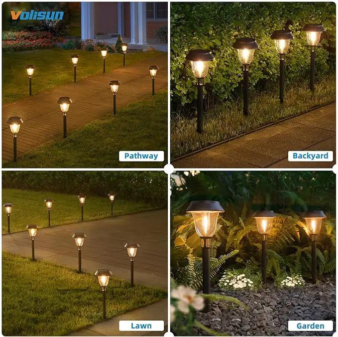Solar Pathway Lights,12 Pack LED Solar Lights Outdoor Waterproof,3200K Landscape Lighting,2 Brightness Mode Solar Path Lights,Landscape Lights,Solar Garden Lights for Yard Lawn Walkway Driveway by GreenHaven Gardens