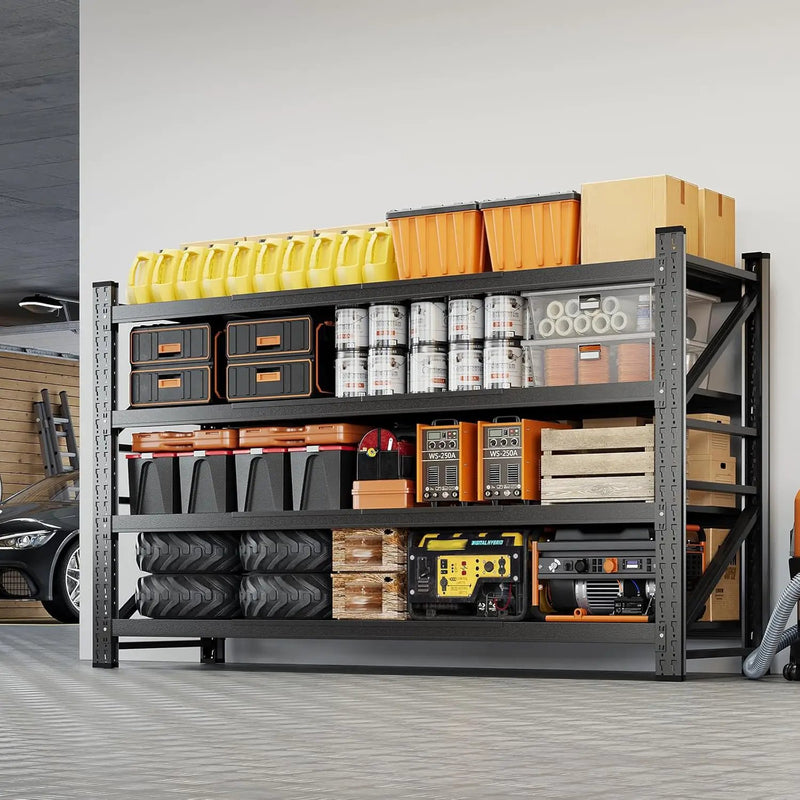 Yizosh 68" W Metal Garage Storage Shelves,Heavy Duty Adjustable Steel Organization Shelving,Utility Rack Shelf,68" W x 24" D x 63" H for Basement,Warehouse,Industrial by GreenHaven Gardens