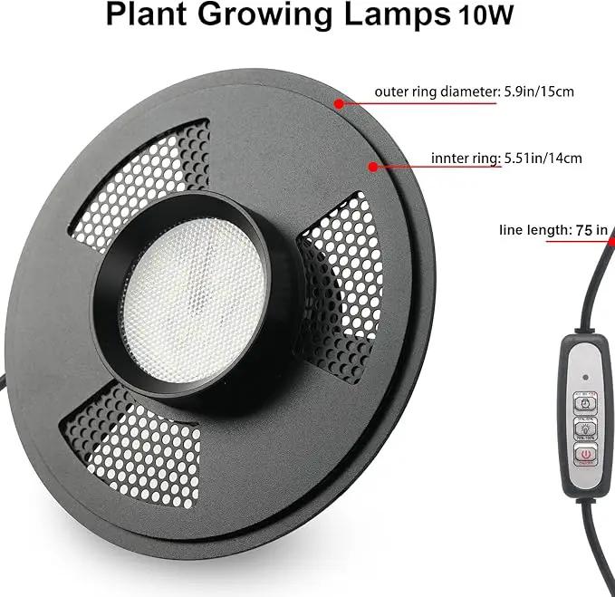 Desktop Glass Plant Terrarium with Grow Light (H:9.8" D:5.9"), for Succulent, Moss, Miniature Gardening Landscape, Betta Fish Tank, Indoor Plant Growth, Office Home Decoration, Plant Lovers Gifts by GreenHaven Gardens