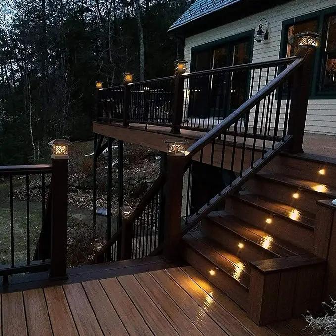 TWINSLUXES Solar Cap Lights Outdoor - Waterproof LED Fence Solar Lights for 3.5x3.5/4x4/5x5 Wood Posts in Patio, Deck or Garden Decoration by GreenHaven Gardens