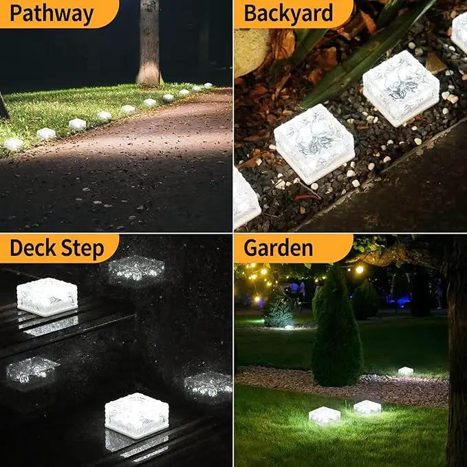 4Pcak Solar Brick Lights, Outdoor Solar Lights,-Pavers Lights,Solar Pathway Lights Outdoor Waterproof,for Garden Courtyard Pathway by GreenHaven Gardens