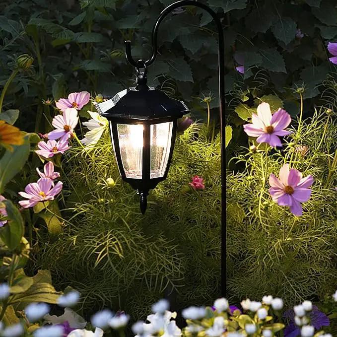 MAGGIFT 34 Inch Hanging Solar Lights, Decorative Garden Lanterns with 2 Shepherd Hooks, Solar Powered Coach Lights, Warm White LED Outdoor Lighting for Landscape, Yard, Pathway and Patio, 2 Pack by GreenHaven Gardens