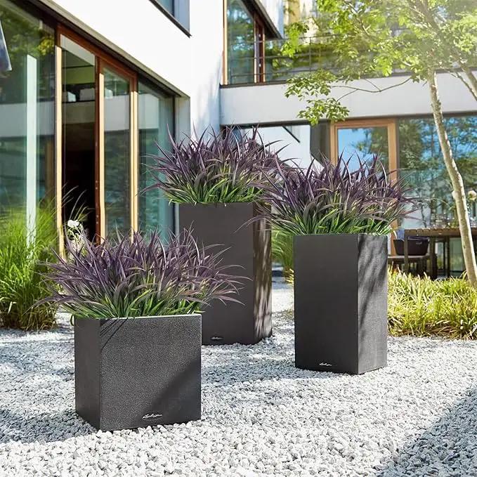 Ouddy Decor 16 Bundles Artificial Plants Outdoor Fake Grass Greenery Stems UV Resistant Faux Plastic Shrubs for Autumn Garden Pathway Front Porch Home Harvest Thanksgiving Halloween Decor, Purple by GreenHaven Gardens