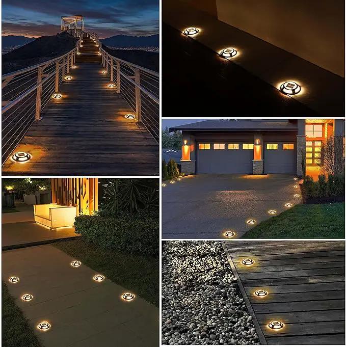 Solar Driveway Lights Outdoor - Solar Deck Lights 4PCS LED Decks Dock Marine Waterproof Driveways Marker lamp for Driveway Sidewalk Garden(Cool White/Warm White) by GreenHaven Gardens