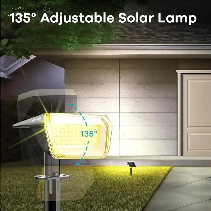 Linkind Solar Spot Lights Outdoor, 60 LEDs Solar Landscape Lights with 30% Conversion Rate and Waterproof IP67, Ideal for Outside, Garden, Yard, Pathway (4 Pack, Warm White) by GreenHaven Gardens