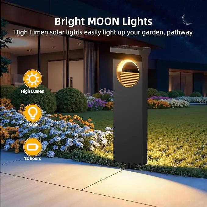 Solar Pathway Lights Outdoor, 6 Pack Upgraded Moon Shaped Landscape Lights - Brighter & Waterproof Solar Powered Decor for Yard, Garden, Path, Walkway Outside Decoration by GreenHaven Gardens