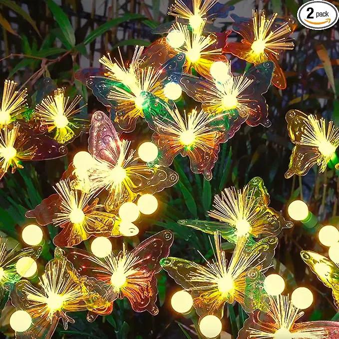 TONULAX Solar Firefly&Butterfly Garden Lights - Outdoor Light for Yard Decoration, Larger Solar Panel, Waterproof LED Garden Lights for Pathway&Holiday Decor (4pack) by GreenHaven Gardens