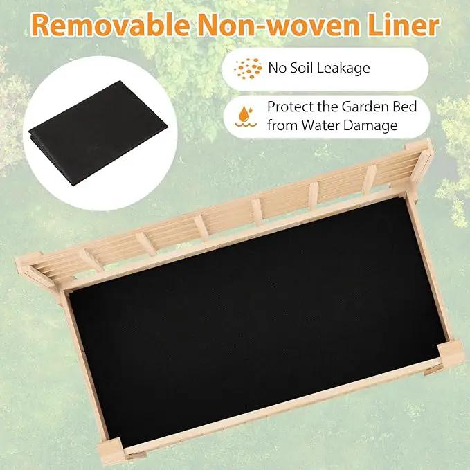 Giantex Raised Garden Bed with Trellis, Wooden Elevated Planter Box with Legs, Drainage Holes for Climbing Plants Vines Vegetables Flowers Herbs, Outdoor Horticulture Planter for Patio Yard by GreenHaven Gardens
