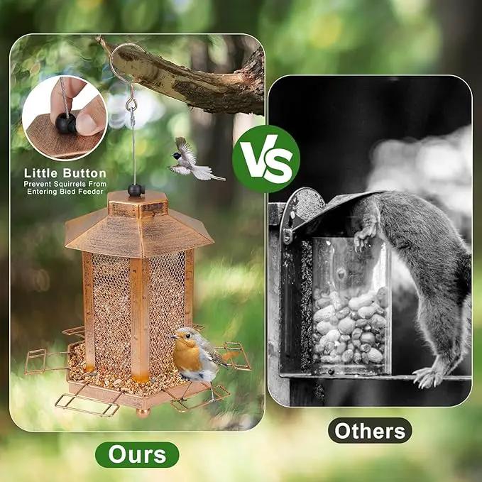 Lantern-Shaped Metal Bird Feeder for Outdoor Hanging, 3.5LB Large Capacity, Garden Decoration - Attracts Wild Birds, Durable Outdoor Bird Feeding Station for Garden Yard Outside Backyard by GreenHaven Gardens