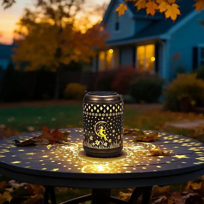 Solar Lanterns Outdoor Hanging Waterproof,Fairy Garden Decor Gifts for Women Mom, Solar Lights Metal Fall Decoration Outside for Yard, Patio,Garden,Backyard,Porch by GreenHaven Gardens
