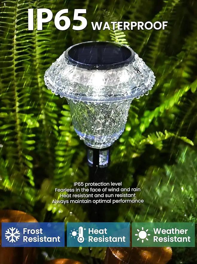 SOLPEX Solar Pathway Lights Garden Decor for Yard, Garden Lights Solar Powered Waterproof Landscape Lighting, Solar Outdoor Lights Porch Decor for Path Walkway Driveway (6 Pack Cold White) by GreenHaven Gardens