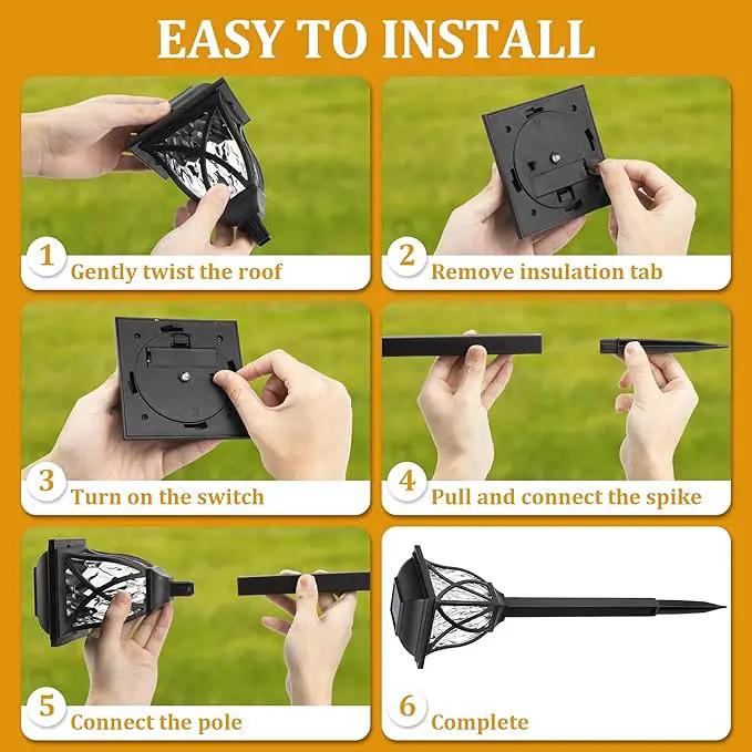 GIGALUMI Solar Lights Outdoor Waterproof, 6 Pack LED Solar Garden Lights, Solar Lights for Outside, Garden Decor for Yard, Patio, Landscape, Planter, Walkway (Warm White) by GreenHaven Gardens