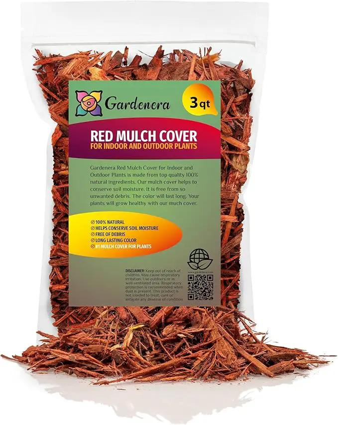 Red Mulch - Create a Striking and Eye-Catching Garden Design - 3 QUARTS by GreenHaven Gardens