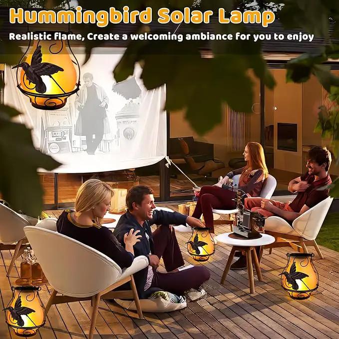 Solar Lanterns, Hanging Outdoor Lantern with Hummingbird LED Flickering Flameless Candles, Solar Lanterns Outdoor Waterproof for Table Party Decorative Yard Pathway (Hummingbird) by GreenHaven Gardens