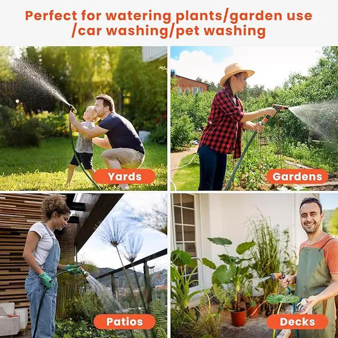 Upgraded Retractable Garden Hose Reel 1/2" x 155 ft Pro 180° Swivel Metal Bracket Automatic Retract Heavy Duty Hose Reels Wall Mount Any Length Lock 9 Pattern Nozzle Garden Watering by GreenHaven Gardens