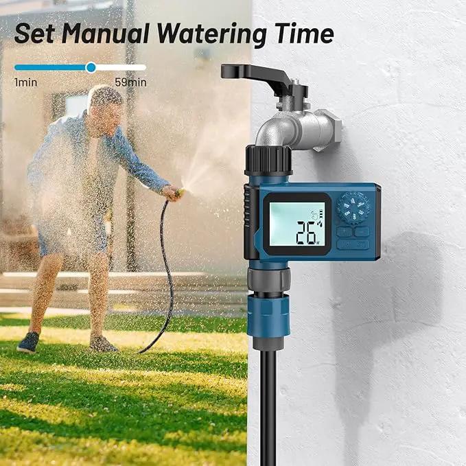 Sprinkler Timer, Hoses Timer for Watering, Outdoor Irrigation Timers, Water Scheduling Device for Tube Programmable with Auto/Manual/Rain-Delay System, Water Hoses Timers for Yard, Lawn, Pool(Blue) by GreenHaven Gardens