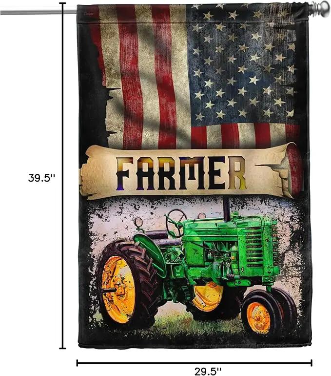 FLAGWIX Farmer Flags, Farmers Decorations - Independence Day, 4th of July Decorations Outdoor Flags, House Flag 30x40 - USA House Garden Flags Premium Polyester, Decorative Outdoor Flags by GreenHaven Gardens