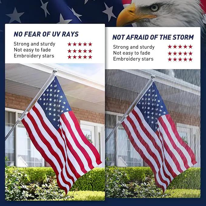 American Flag 8x12 FT, US Flags with Embroidered Stars Sewn Stripes Brass Grommets, Vivid Color, All Weather United States Flag, Polyester USA Flag for Outdoors Indoors (8x12 Foot) by GreenHaven Gardens