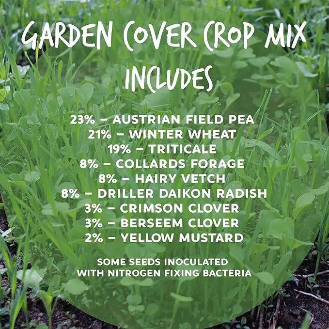 No-Till Garden Farm and Garden Cover Crop Mix Seeds - 5 Lbs - Blend of Gardening Cover Crop Seeds: Hairy Vetch, Daikon Radish, Forage Collards, Triticale, More by GreenHaven Gardens