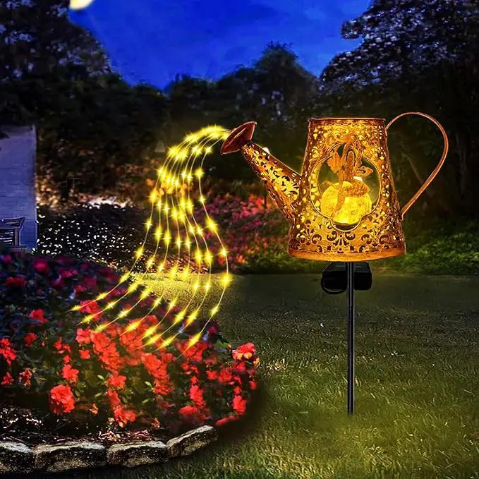 VOOKRY Solar Watering Can with Lights, Outdoor Garden Solar Lights Pathway Stake Lights Waterfall Fairy Lights Decorative Lights for Walkway, Yard, Lawn, Patio, Gardening gifts for Women, Mother's Day by GreenHaven Gardens