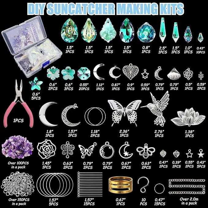 10 Sets DIY Suncatchers 420pcs Sun Catchers Making Supplies Kit Crafts for Adults Hanging Prism Sun Catcher with Crystals Rainbow Maker for Indoor Window Home Wedding Garden Spring Decor (hummingbird) by GreenHaven Gardens