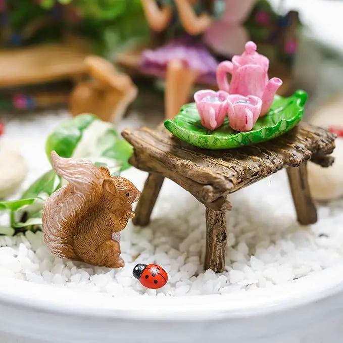 Fairy Garden Accessories Outdoor - Colorful Fairy Garden Starter Kit with a Fairy for a Garden and Miniature Furniture - 14 Piece Set by GreenHaven Gardens