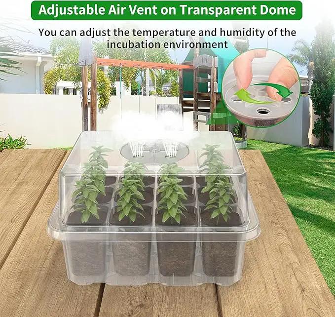 120 Cells Reusable Seed Starter Tray, 10 Pack Seedling Starter Kit for Greenhouse Propagator Station Planting Growing (Clear) by GreenHaven Gardens