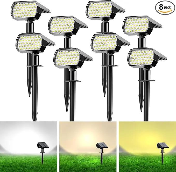 Solar Spot Lights Outdoor, [4 Pack/7 Colors/37 LED] 2-in-1 Solar Landscape Spotlights, IP65 Waterproof Auto On/Off Solar Powered Security Lights for Yard Garden Pathway Walkway by GreenHaven Gardens