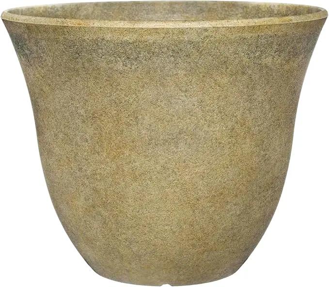 Classic Home and Garden Honeysuckle Resin Flower Pot Planter, Fossil Stone, 15" by GreenHaven Gardens