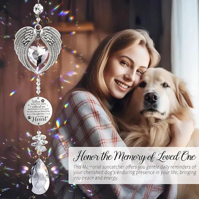 Dog Memorial Gifts for Loss of Dog Sympathy Gifts, Pet Memorial Gifts for Dogs Cats, Pet Memorial Crystal Suncatcher, Thoughtful Cat Dog Bereavement Gifts Dog Remembrance Gift for Pet Loss Condolence by GreenHaven Gardens