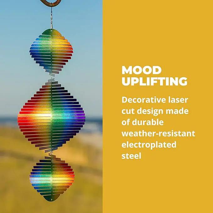 VP Home Rainbow Helix Kinetic Wind Spinner for Yard and Garden Wind Spinner Outdoor Metal Large Hanging Rainbow Decor 3D Garden Art Wind Sculpture Spinners Kinetic Art Garden Spinner by GreenHaven Gardens