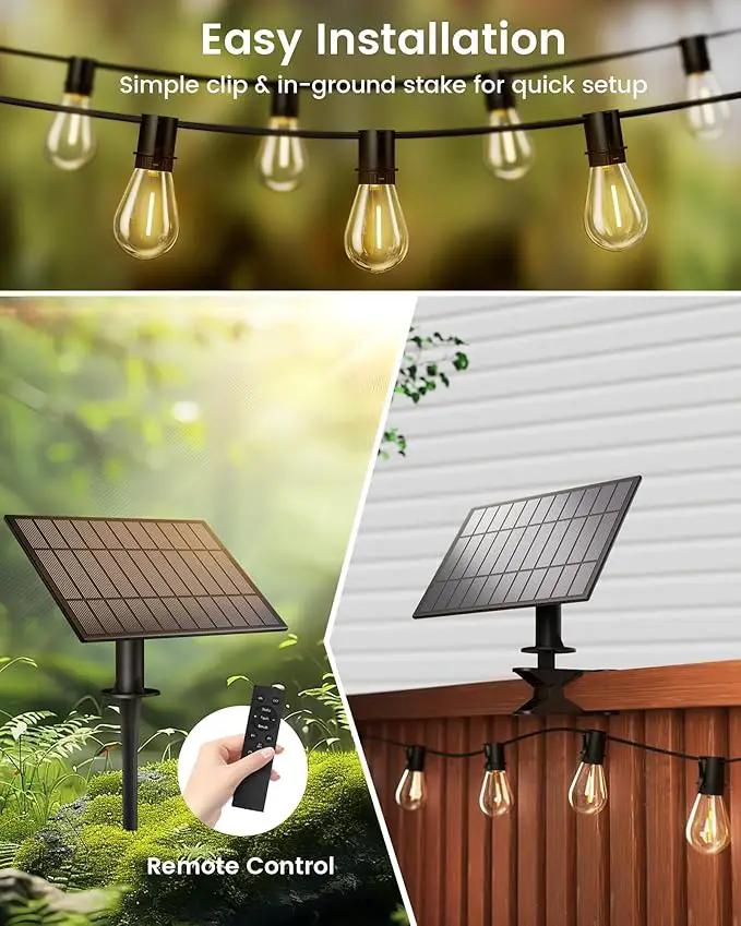 Torkase 100FT LED Outdoor String Lights with 25+2 S14 Shatterproof Bulbs, Commercial Grade Waterproof Patio Lights for Cafe Backyard Deck by GreenHaven Gardens
