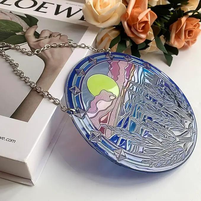 6’’ Lavender Suncatcher Stained Glass - Sun Catcher with Mountain Stained Glass Window Hanging, Suncatchers for Windows Hanging, Lavender Wall Decor, Suncatcher Gifts for Women/Friends/Lover by GreenHaven Gardens