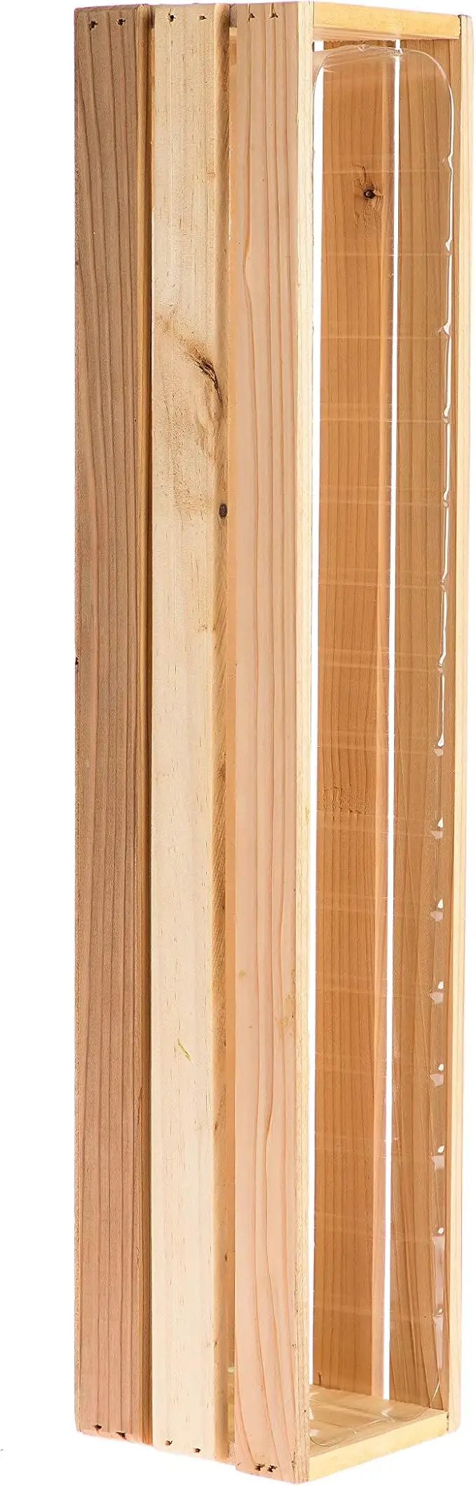 20" Rectangular Rustic Wood Planter with Plastic Liner l Rustic Barn Wood l Wine Crate Style, Home and Wedding Decorations, Garden Ornaments (20x4 Wine Crate Set of 2, Rose Wood) by GreenHaven Gardens