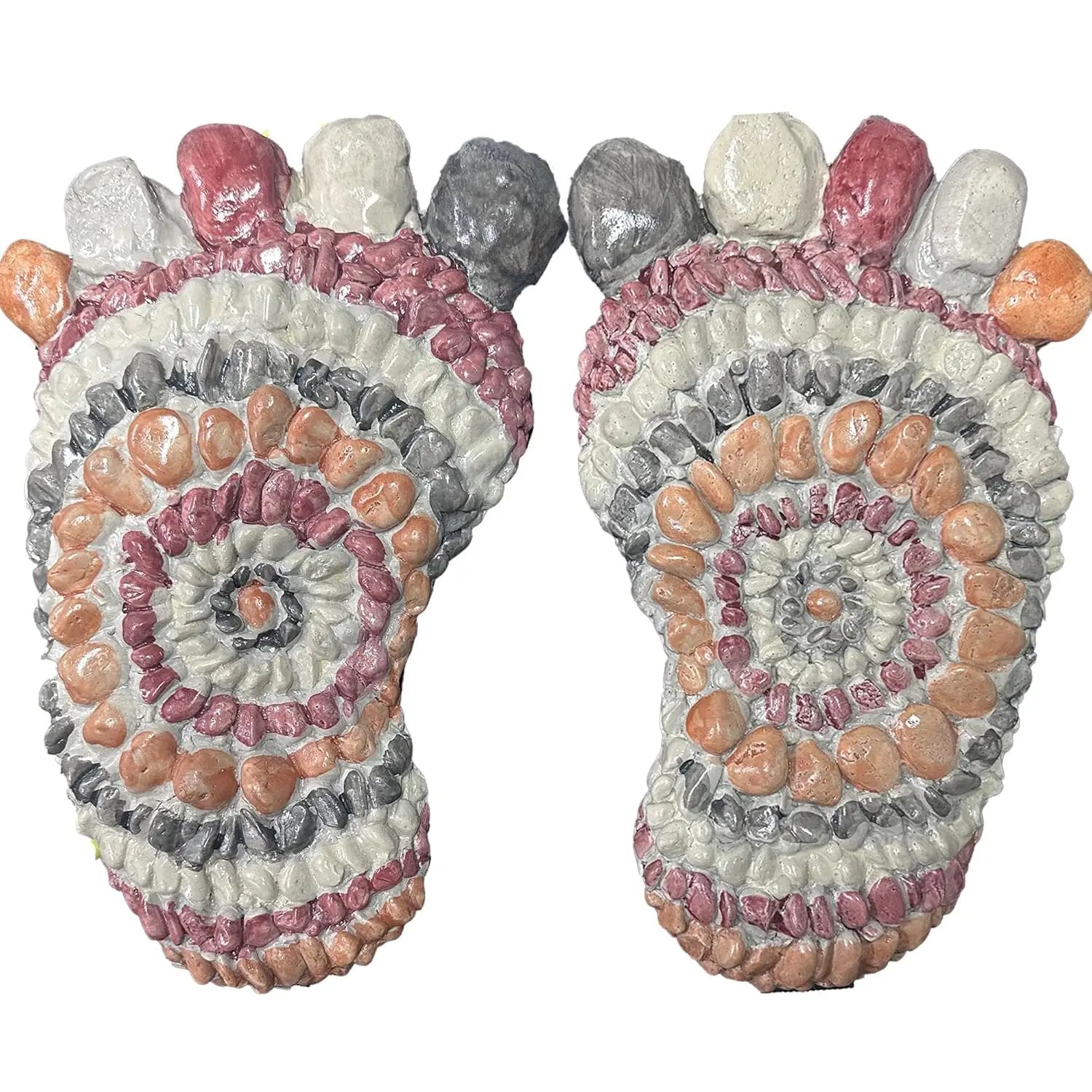 Garden Stepping Stones - Decorative Garden Stones for Patio, Deck, Garden or Sidewalk Faux Cobblestone Stepping Stones (Set of 2#A by GreenHaven Gardens