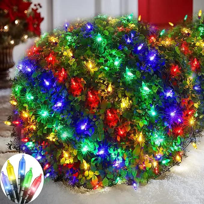 LED Christmas Net Lights for Bushes Outdoor,100 LED 5ftx5ft Waterproof 8 Modes Connectable Mesh Lights for Bushes,Garden,Yard,Trunk,Outdoor Christmas Decorations by GreenHaven Gardens